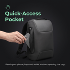 STRYDE quick-access side pocket for phone, keys and wallet