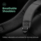 STRYDE Voyager padded ventilated shoulder straps close up