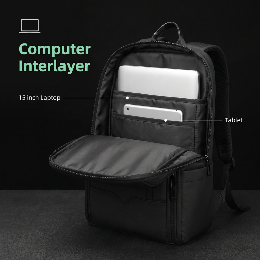 STRYDE Voyager padded computer compartment holding a 15 inch laptop and a tablet