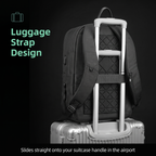 STRYDE Voyager luggage strap sliding over a suitcase handle