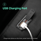 STRYDE Voyager external USB charging port with cable connected